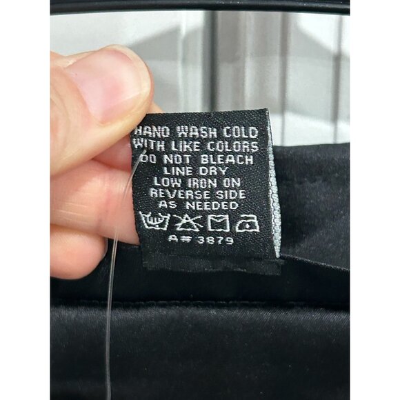 Dialogue Womens Black Button-Up Top Size Large Silk Blend Dark Academia NWT - Picture 7 of 9